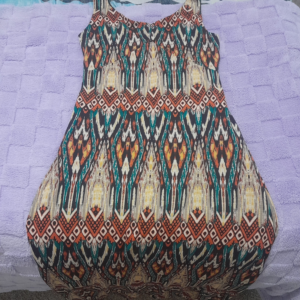 Forever 21 Multicolor Tribal Print Dress